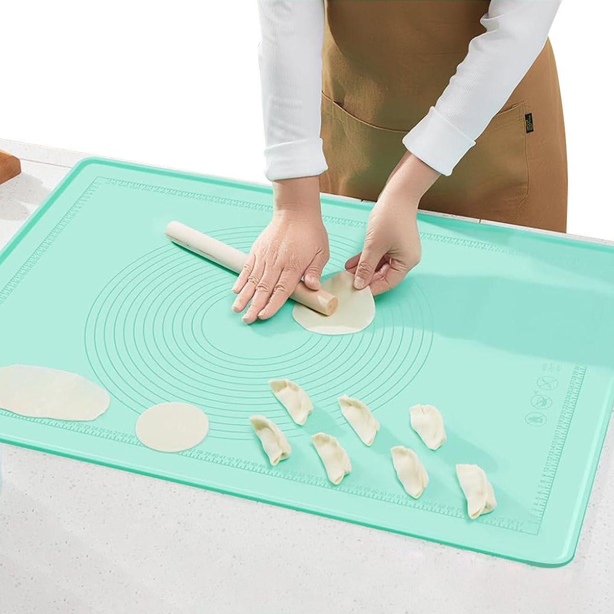 HASTHIP Silicone Pastry Mat with Elevated Edge 40x50cm Thicken Silicone Baking Mat Anti-slip Silicone Baking Mat Multi-purpose Non-stick Silicone Baking Mat for Kneading, Dough Proofing HASTHIP Silicone Pastry Mat with Elevated Edge 40x50cm Thicken Silicone Baking Mat Anti-slip Silicone Baking Mat Multi-purpose Non-stick Silicone Baking Mat for Kneading, Dough Proofing